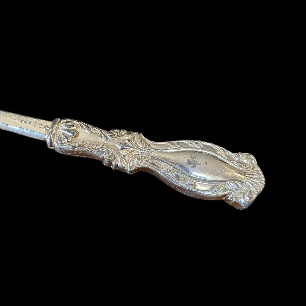 Antique Ornate Silverplate Ladle - Art Nouveau Floral Handle
